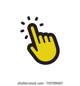 Hand click icon, bold line