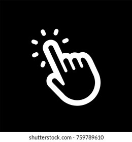 Hand click icon, bold line