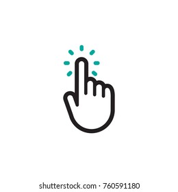 Hand click icon, bold line