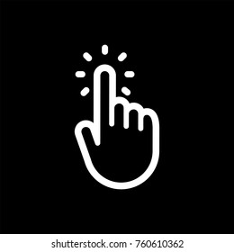 Hand click icon, bold line