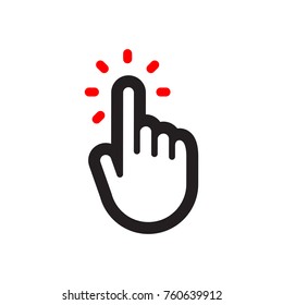 Hand click icon, bold line