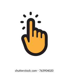 Hand click icon, bold line