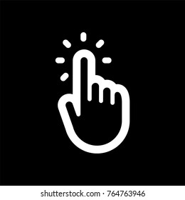 Hand click icon, bold line