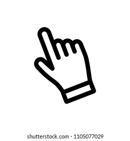 Hand click icon, bold linear vector