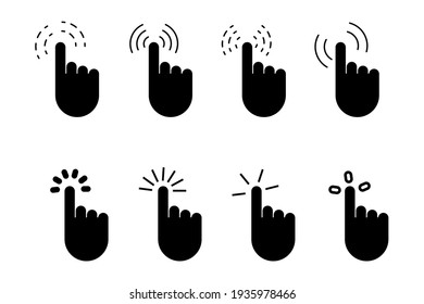 Hand click icon.  Click button isolated. Hand pointer icon.  Vector mouse pointer symbol. Stock image. EPS 10.