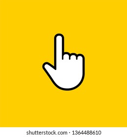 Hand click icon. Clicking mouse pointer, editable line weight.