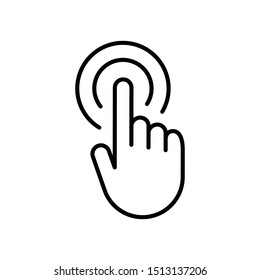 Hand click icon. Clicking pointer. Isolated vector.