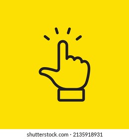 Hand click icon. Clicking symbol. Finger pointer vector design.