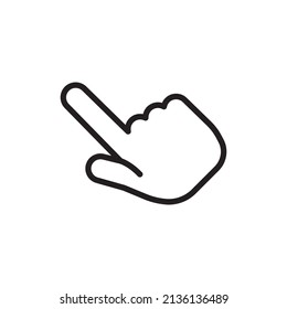 Hand-Click-Symbol. Klicken Sie auf das Symbol. Fingerzeiger, Vektordesign.