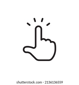 Hand-Click-Symbol. Klicken Sie auf das Symbol. Fingerzeiger, Vektordesign.