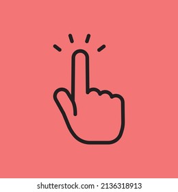 Hand click icon. Clicking symbol. Finger pointer vector design.