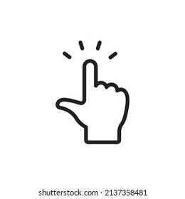 Hand click icon. Clicking symbol. Finger pointer vector design.