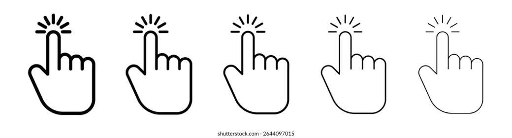 Ícone de clique de mão conceito. design gráfico, logotipo, Web, UI.