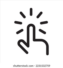 Hand click icon, cursor pointer icon. Hand cursor icon. Vector and glyph