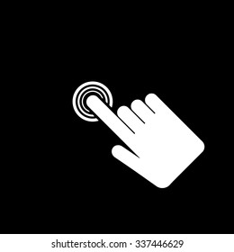 The hand click icon. Cursor symbol. Flat Vector illustration. Button