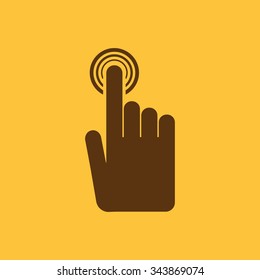 The hand click icon. Cursor symbol. Flat Vector illustration. Button