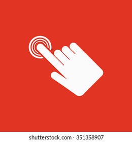 The hand click icon. Cursor symbol. Flat Vector illustration. Button