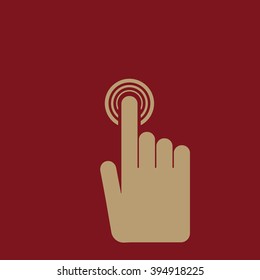 The hand click icon. Cursor symbol. Flat Vector illustration. Button