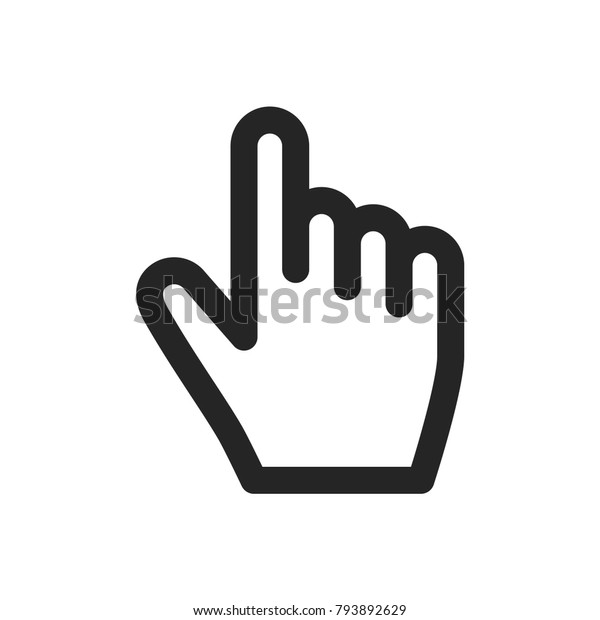 Hand Klick Symbol Cursorsymbol Finger Piktogramm Flaches Vektorsymbol Einzeln Stock Vektorgrafik Lizenzfrei