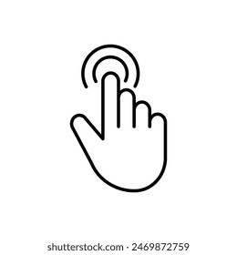 Hacer clic de mano icono diseño Vector contorno estilo