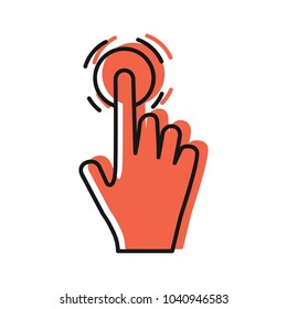 Hand click icon. Doodle illustration of Hand click vector icon for web and advertising