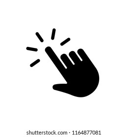 Hand click icon, finger pointer isolated vector