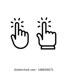 Hand click icon. Finger pointer collection.