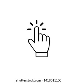 Hand click icon, Click finger icon vector