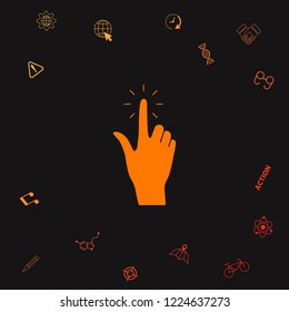 Hand click, icon. Graphic elements for your design