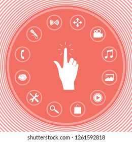 Hand click, icon. Graphic elements for your design