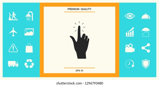 Hand click, icon. Graphic elements for your design