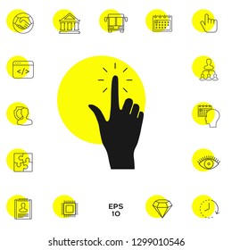 Hand click, icon. Graphic elements for your design