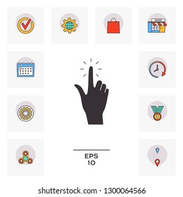 Hand click, icon. Graphic elements for your design