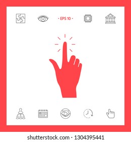 Hand click, icon. Graphic elements for your design