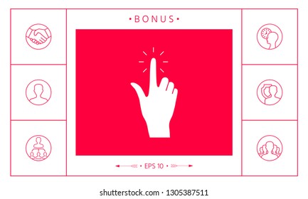 Hand click, icon. Graphic elements for your design