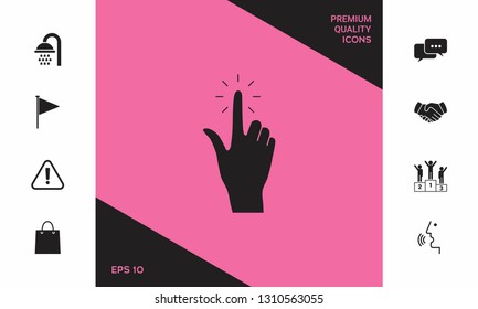 Hand click, icon. Graphic elements for your design