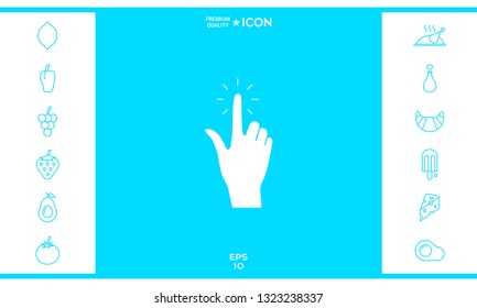 Hand click, icon. Graphic elements for your design