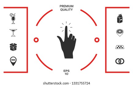 Hand click, icon. Graphic elements for your design