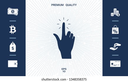 Hand click, icon. Graphic elements for your design
