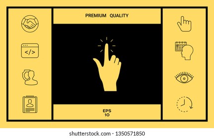 Hand click, icon. Graphic elements for your design