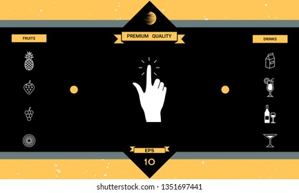 Hand click, icon. Graphic elements for your design