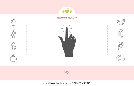 Hand click, icon. Graphic elements for your design