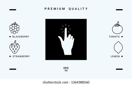 Hand click, icon. Graphic elements for your design