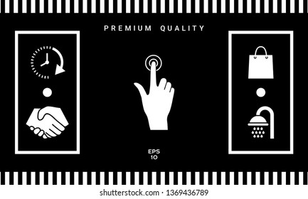Hand click icon. Graphic elements for your design