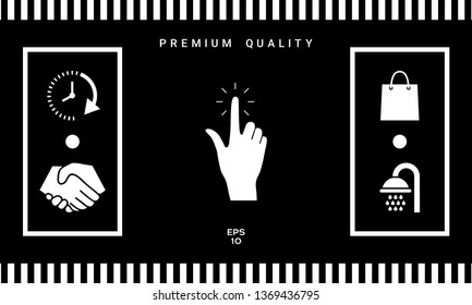 Hand click, icon. Graphic elements for your design