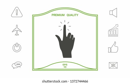 Hand click, icon. Graphic elements for your design