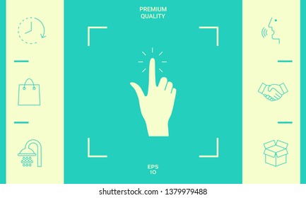 Hand click, icon. Graphic elements for your design