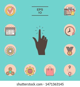 Hand click, icon. Graphic elements for your design