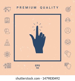 Hand click, icon. Graphic elements for your design