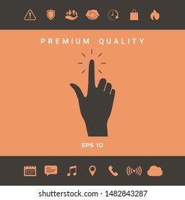 Hand click, icon. Graphic elements for your design